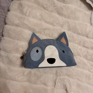 RARE Limited Edition Collectable Bath & Body Works Blue Dog Cosmetic Bag